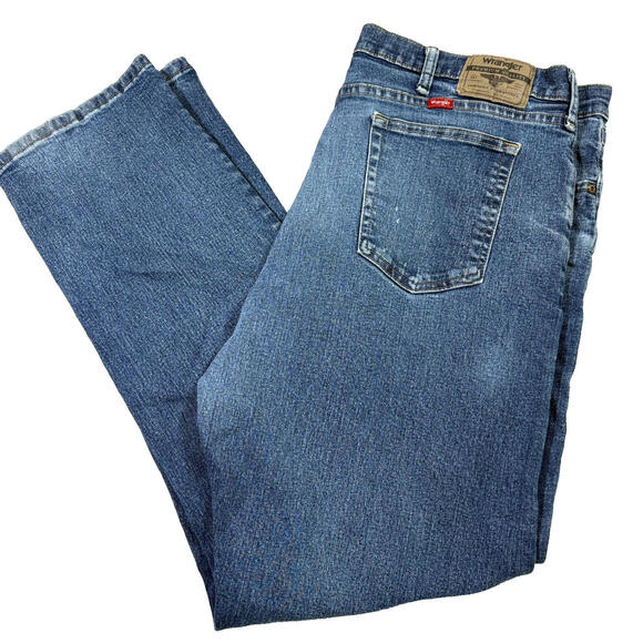Wrangler Mens Jeans 42x32 Blue Denim Regular Fit Stretch Vintage Y2K 90s Grunge - Picture 1 of 16